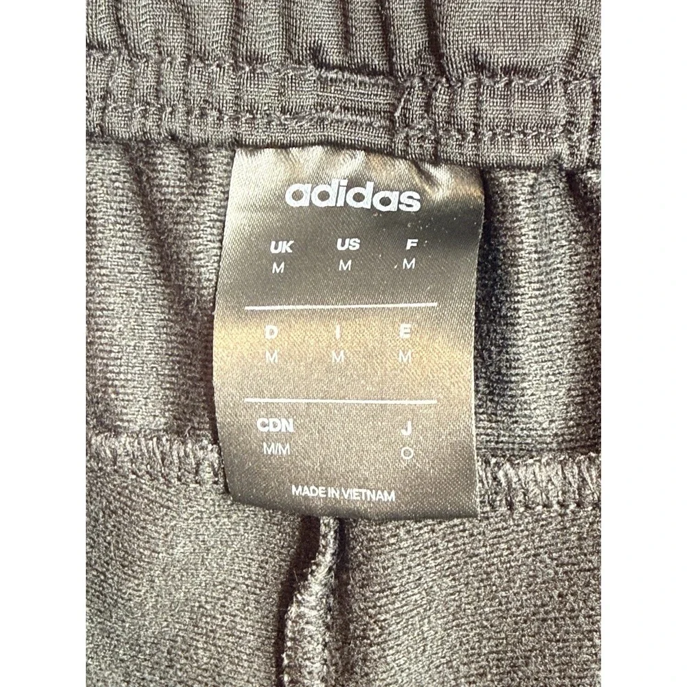 Adidas Mens Jogger Pants Medium Black Tapered Athletic Zip Pocket Cuffed -3763